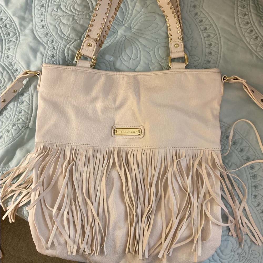 Steve Madden leather fringe tote